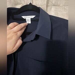 Athleta navy blue button down